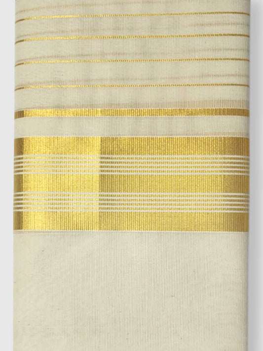 Original Balaramapuram Handloom Kasavu Mundu for Men