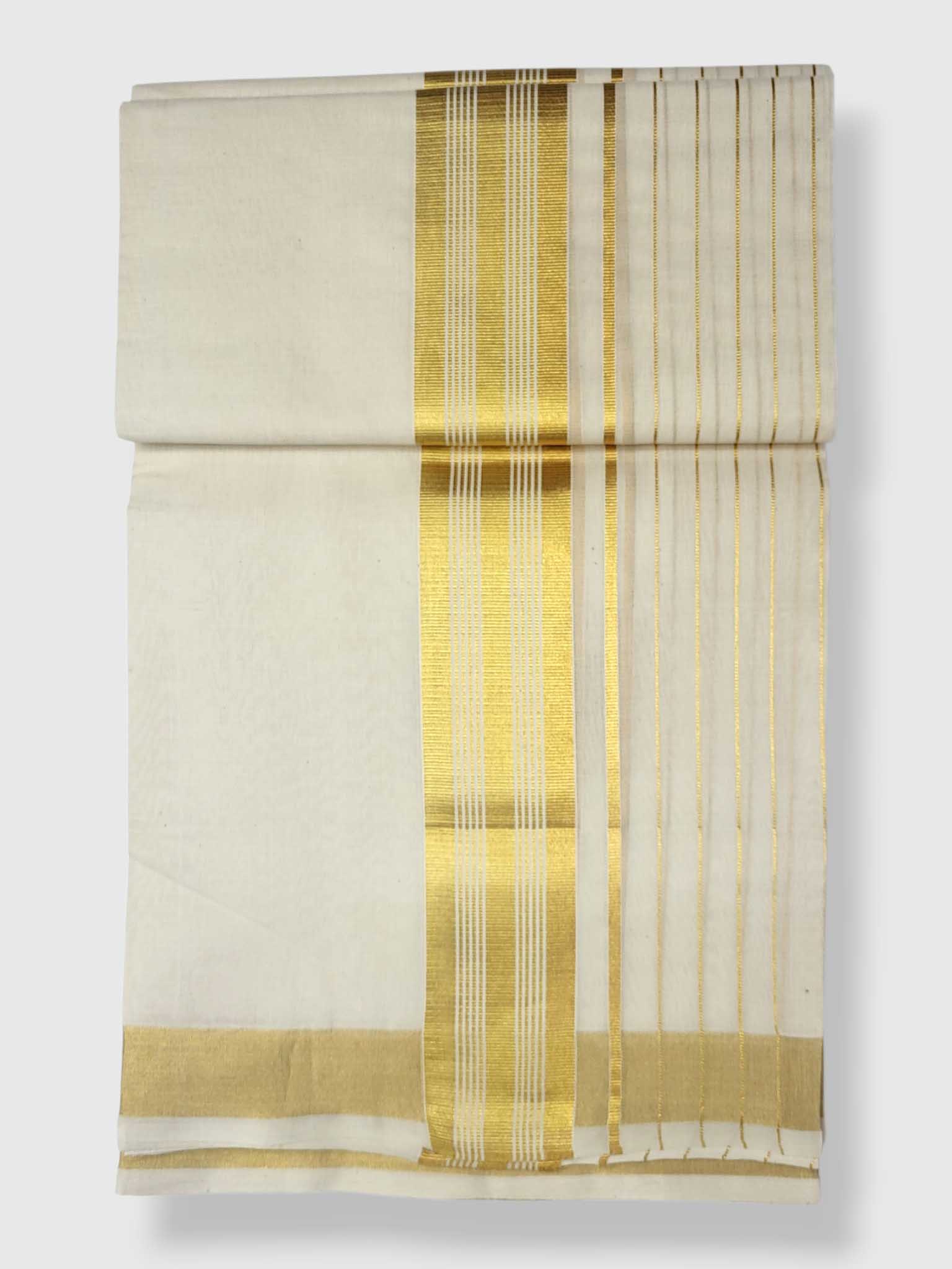Original Balaramapuram Handloom Kasavu Mundu for Men