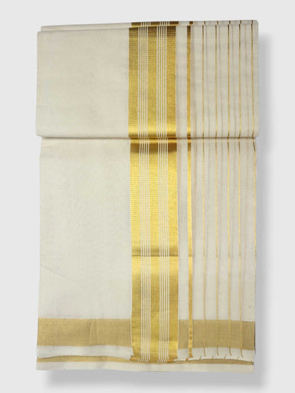 Original Balaramapuram Handloom Kasavu Mundu for Men