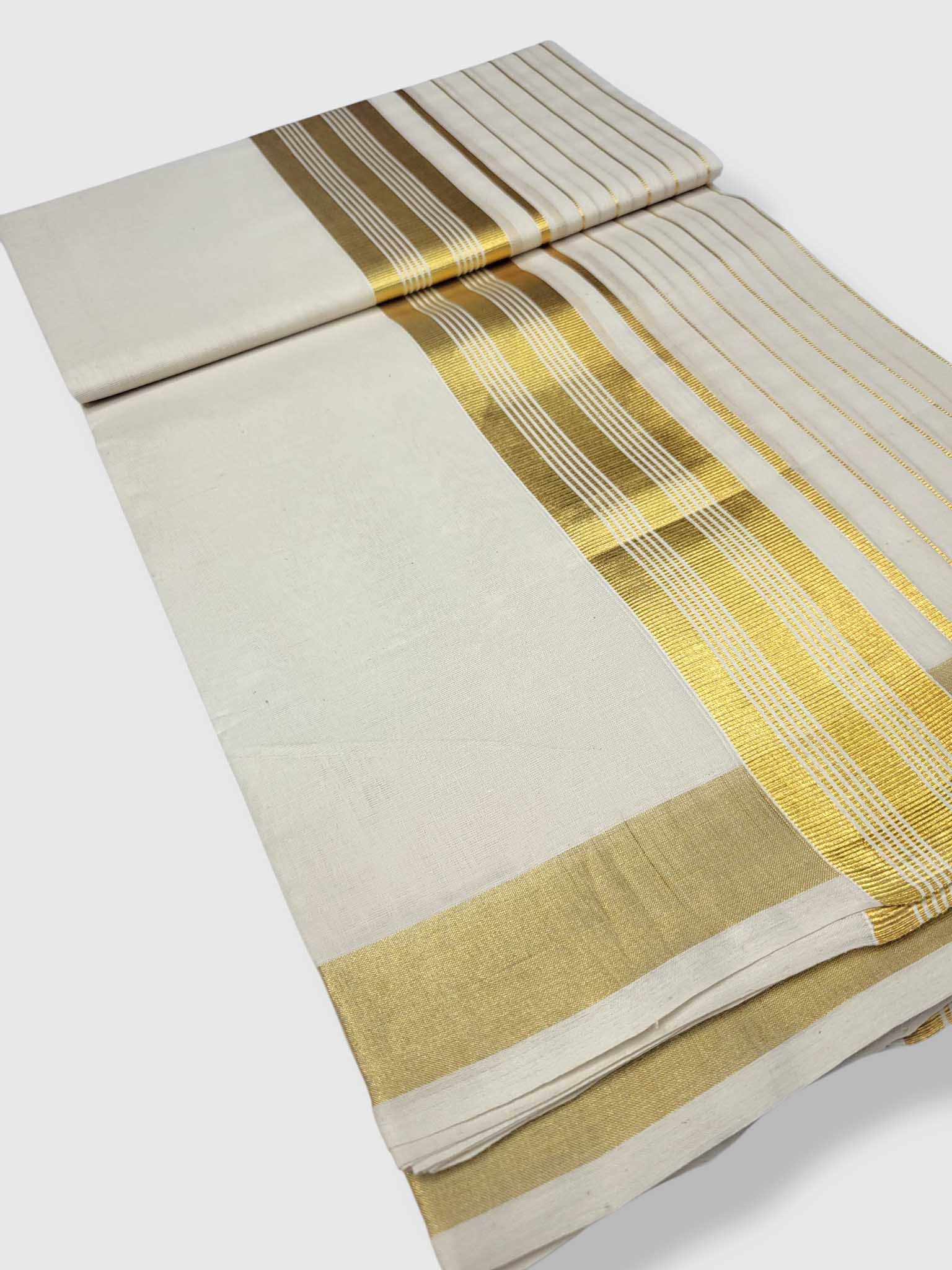 Original Balaramapuram Handloom Kasavu Mundu for Men