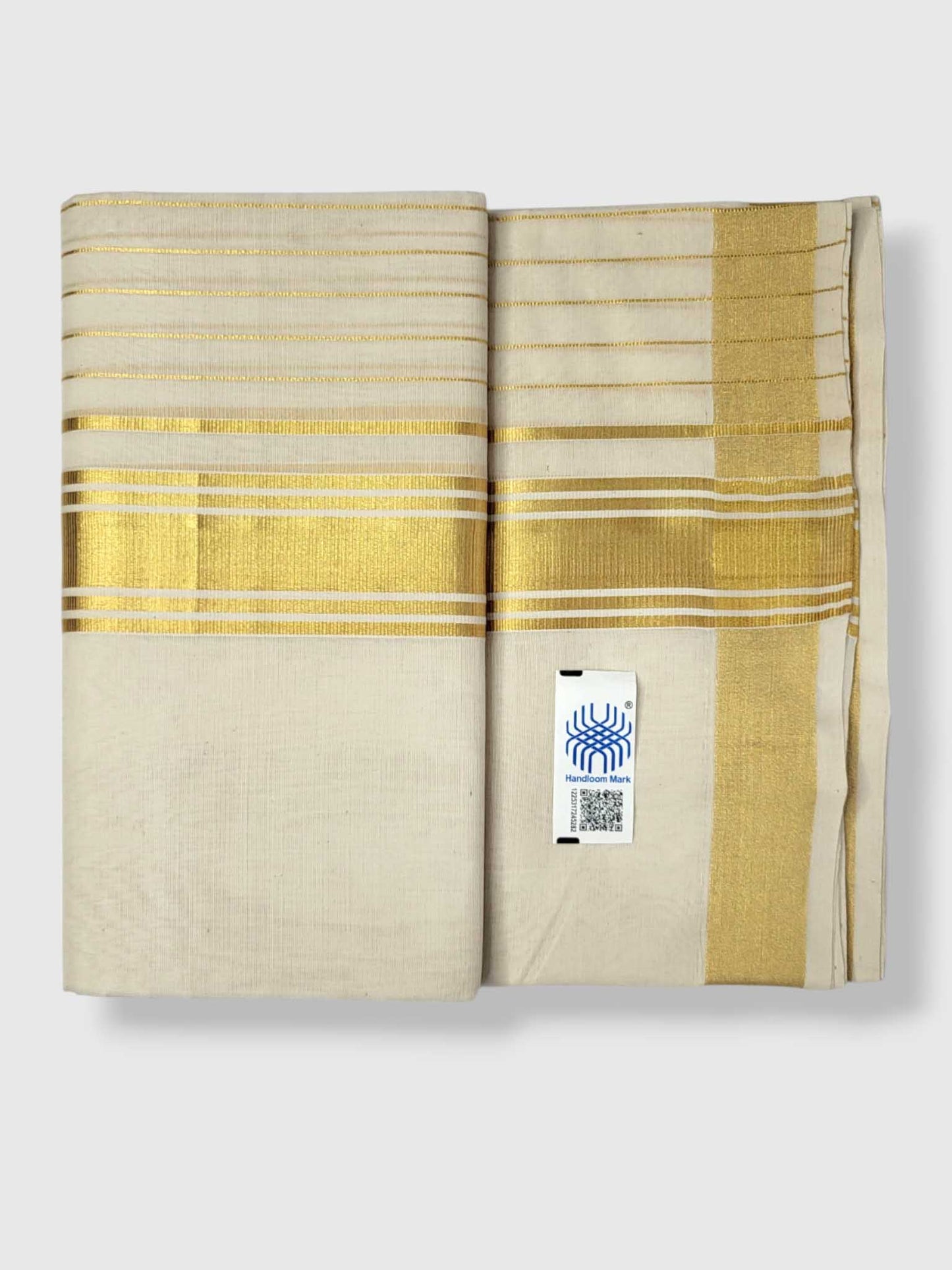 Original Balaramapuram Handloom Kasavu Mundu for Men