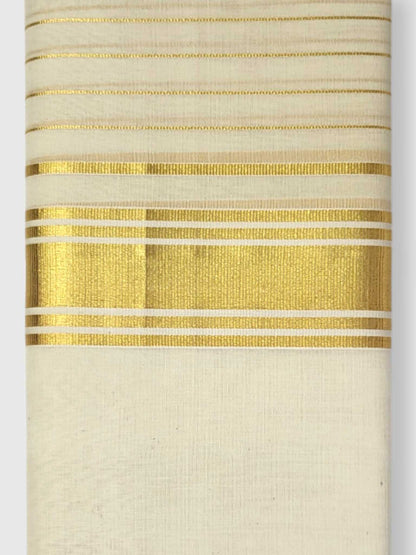 Original Balaramapuram Handloom Kasavu Mundu for Men