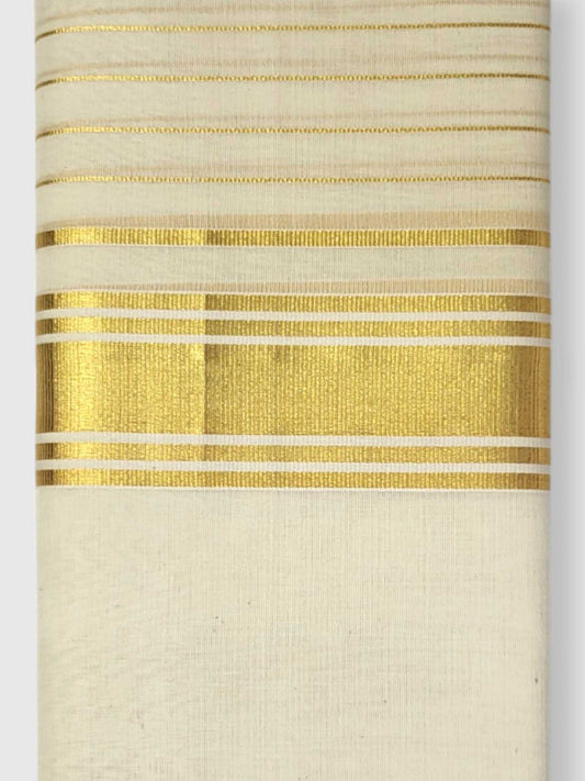 Original Balaramapuram Handloom Kasavu Mundu for Men