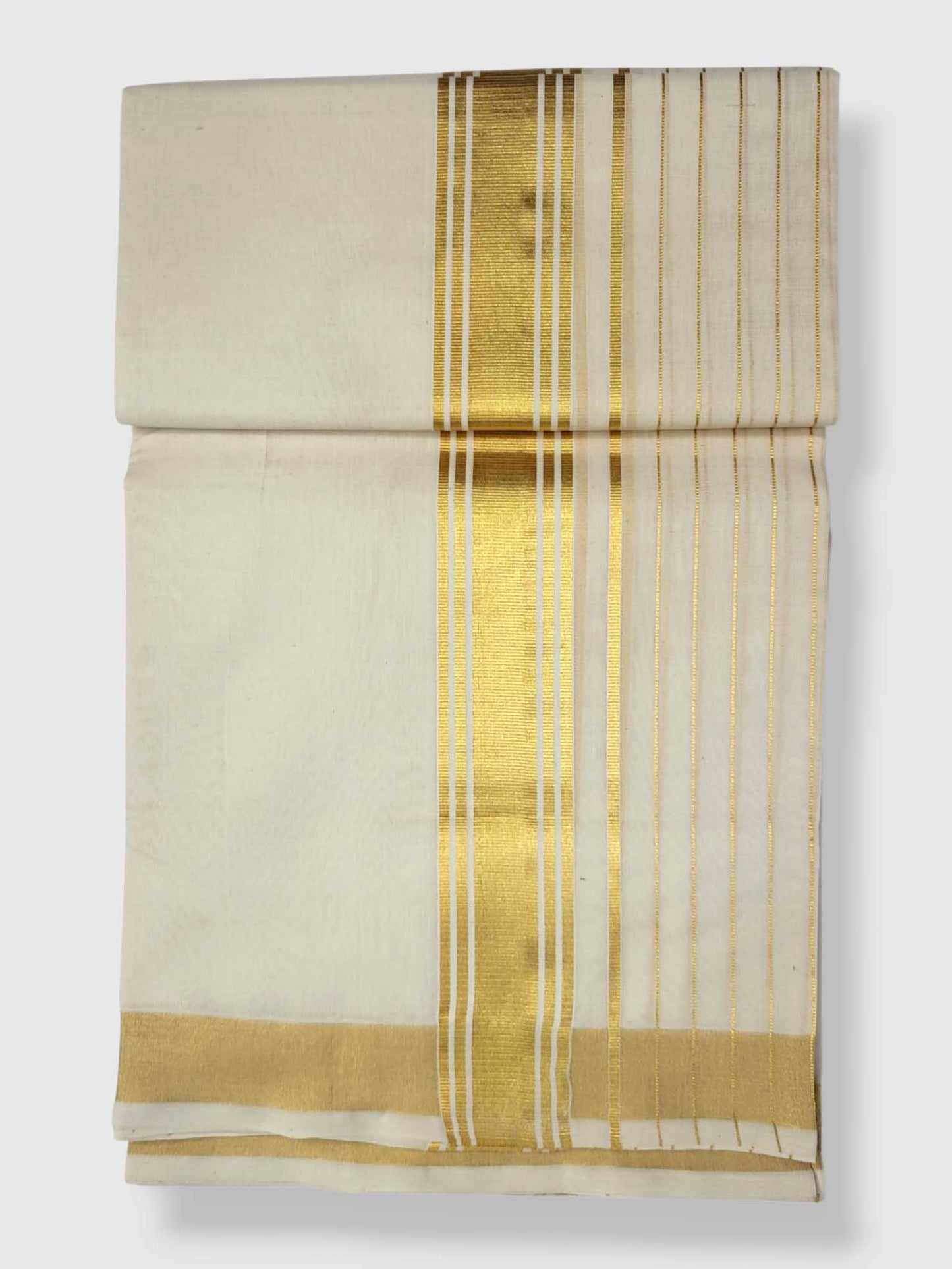 Original Balaramapuram Handloom Kasavu Mundu for Men