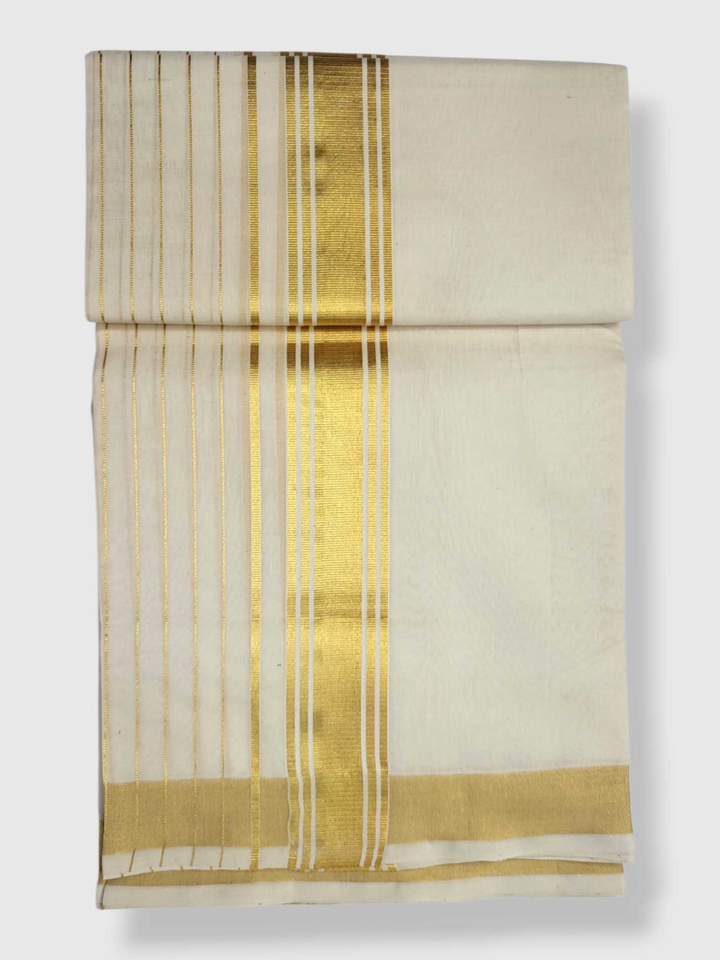 Original Balaramapuram Handloom Kasavu Mundu for Men