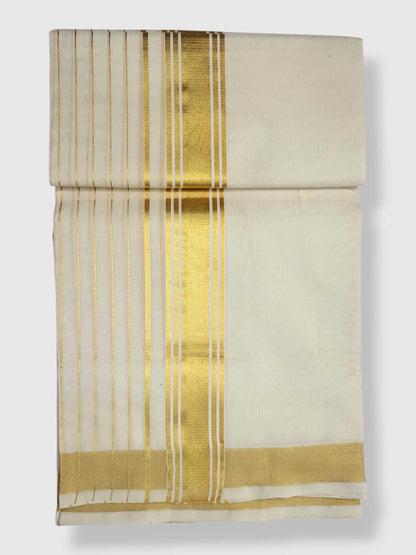 Original Balaramapuram Handloom Kasavu Mundu for Men