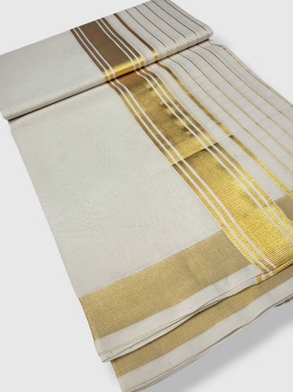 Original Balaramapuram Handloom Kasavu Mundu for Men