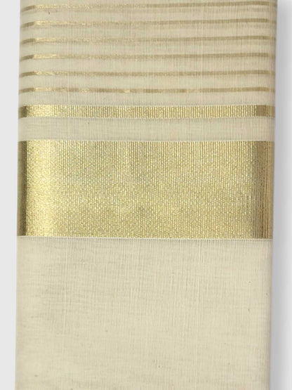 Original Balaramapuram Handloom Kasavu Mundu for Men