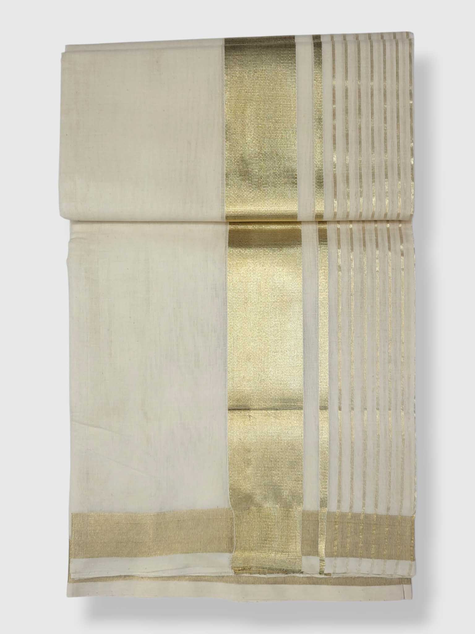 Original Balaramapuram Handloom Kasavu Mundu for Men