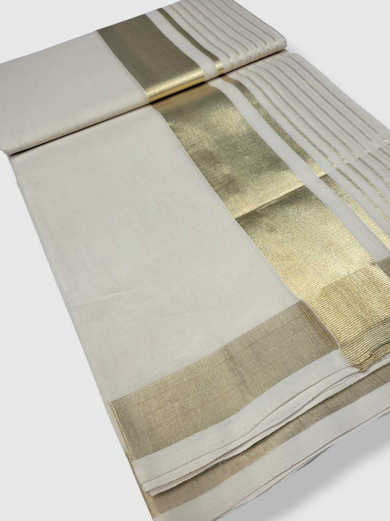 Original Balaramapuram Handloom Kasavu Mundu for Men