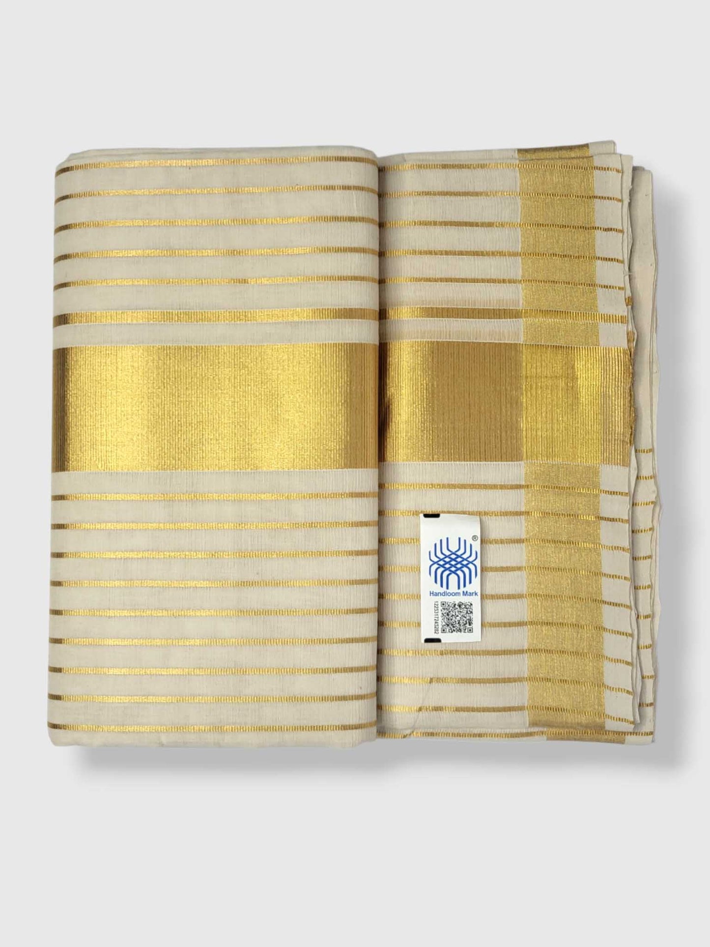 Original Balaramapuram Handloom Kasavu Mundu for Men