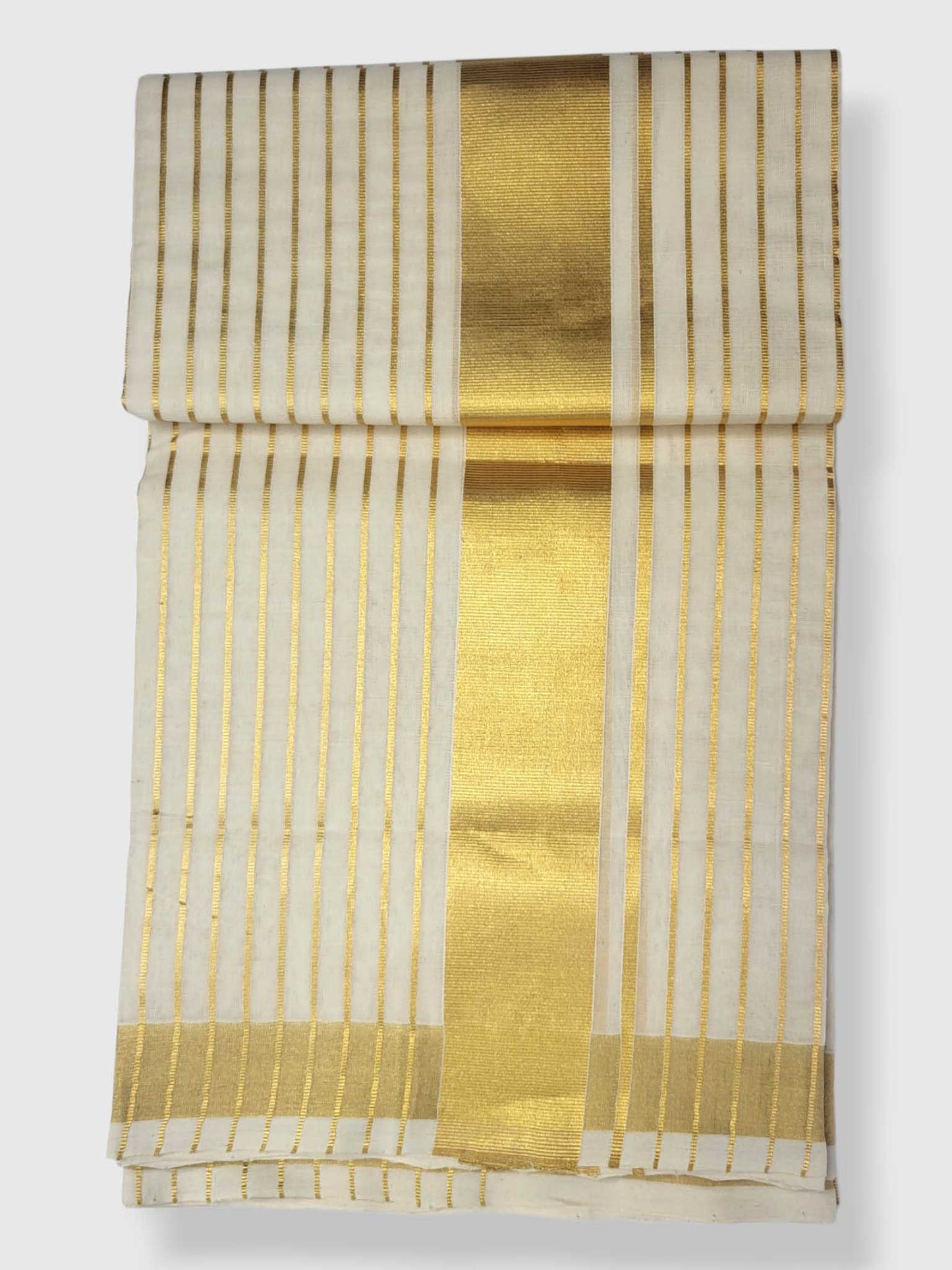 Original Balaramapuram Handloom Kasavu Mundu for Men