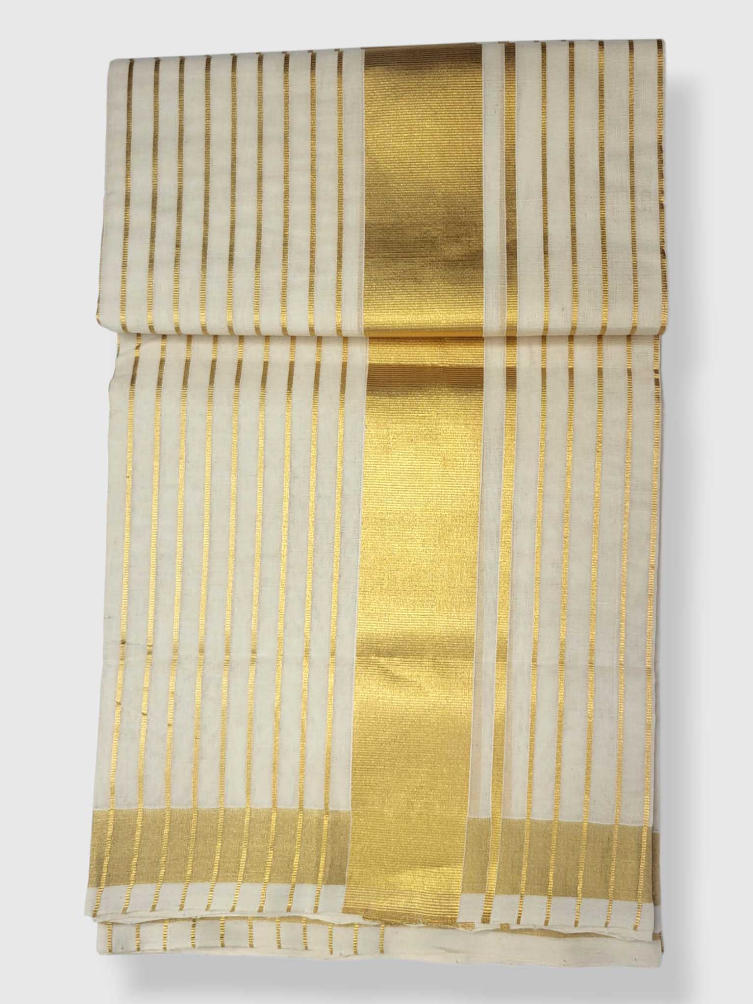Original Balaramapuram Handloom Kasavu Mundu for Men