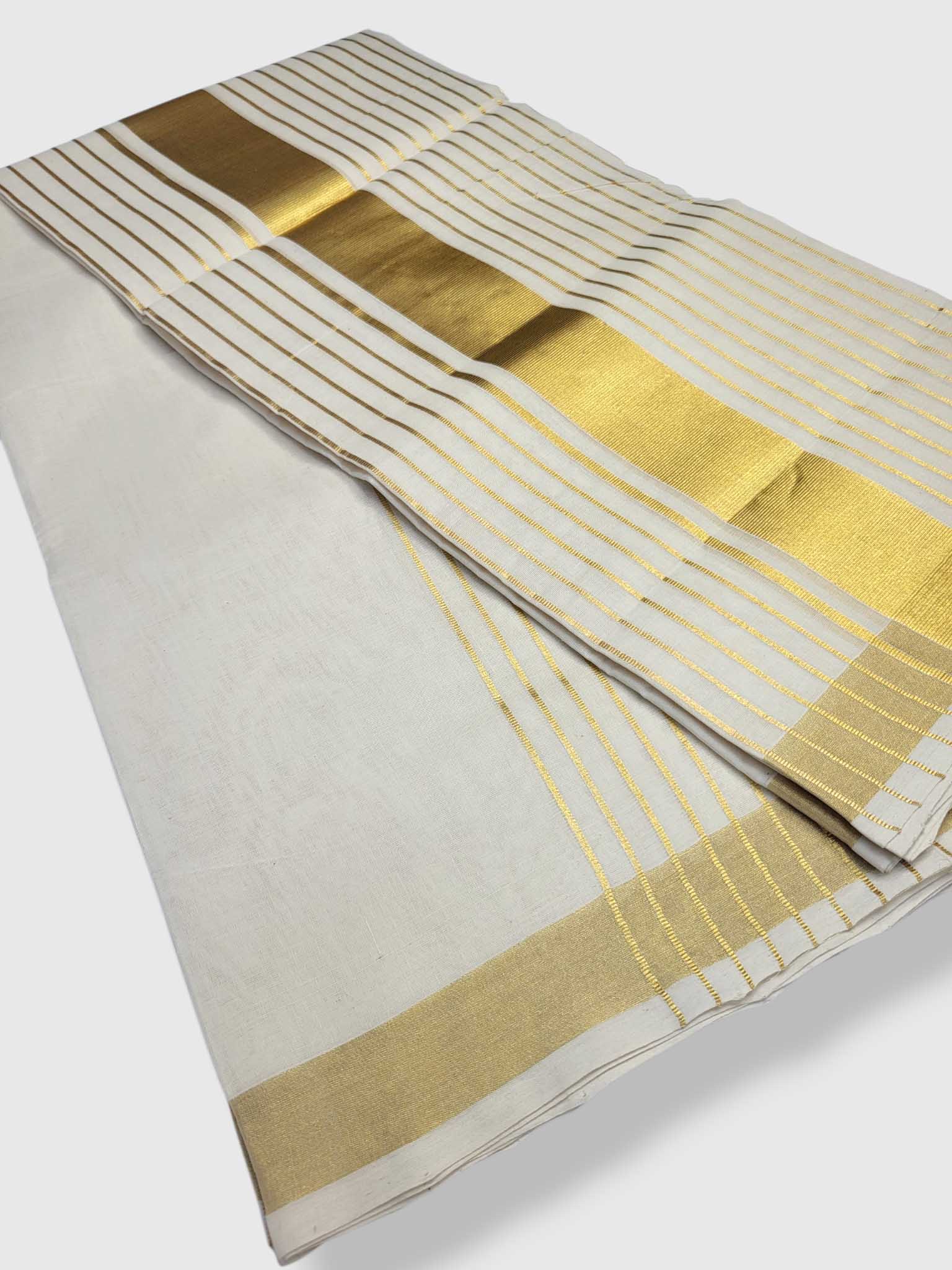 Original Balaramapuram Handloom Kasavu Mundu for Men