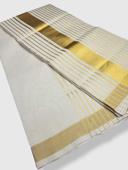 Original Balaramapuram Handloom Kasavu Mundu for Men