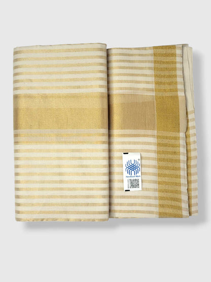 Original Balaramapuram Handloom Kasavu Mundu for Men