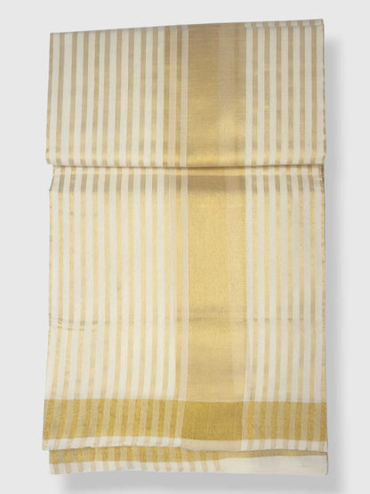 Original Balaramapuram Handloom Kasavu Mundu for Men