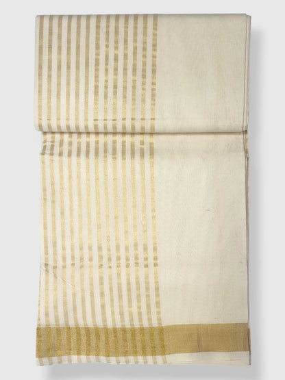 Original Balaramapuram Handloom Kasavu Mundu for Men