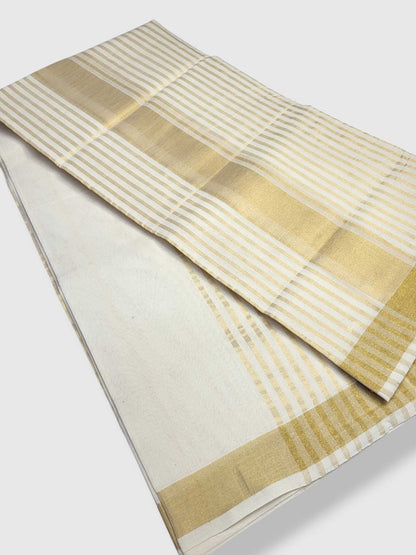 Original Balaramapuram Handloom Kasavu Mundu for Men