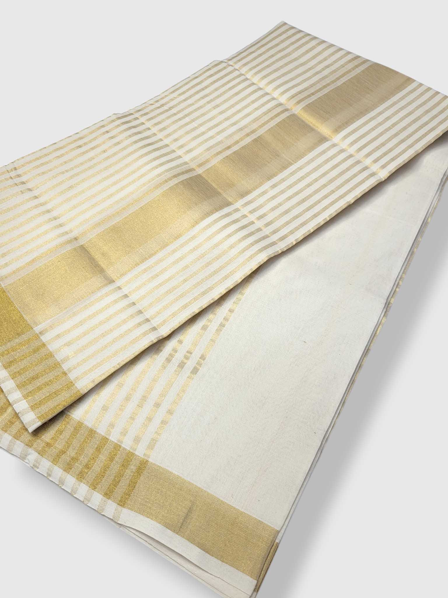 Original Balaramapuram Handloom Kasavu Mundu for Men