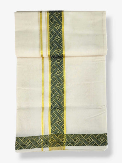 Original Balaramapuram Handloom Kasavu Mundu for Men