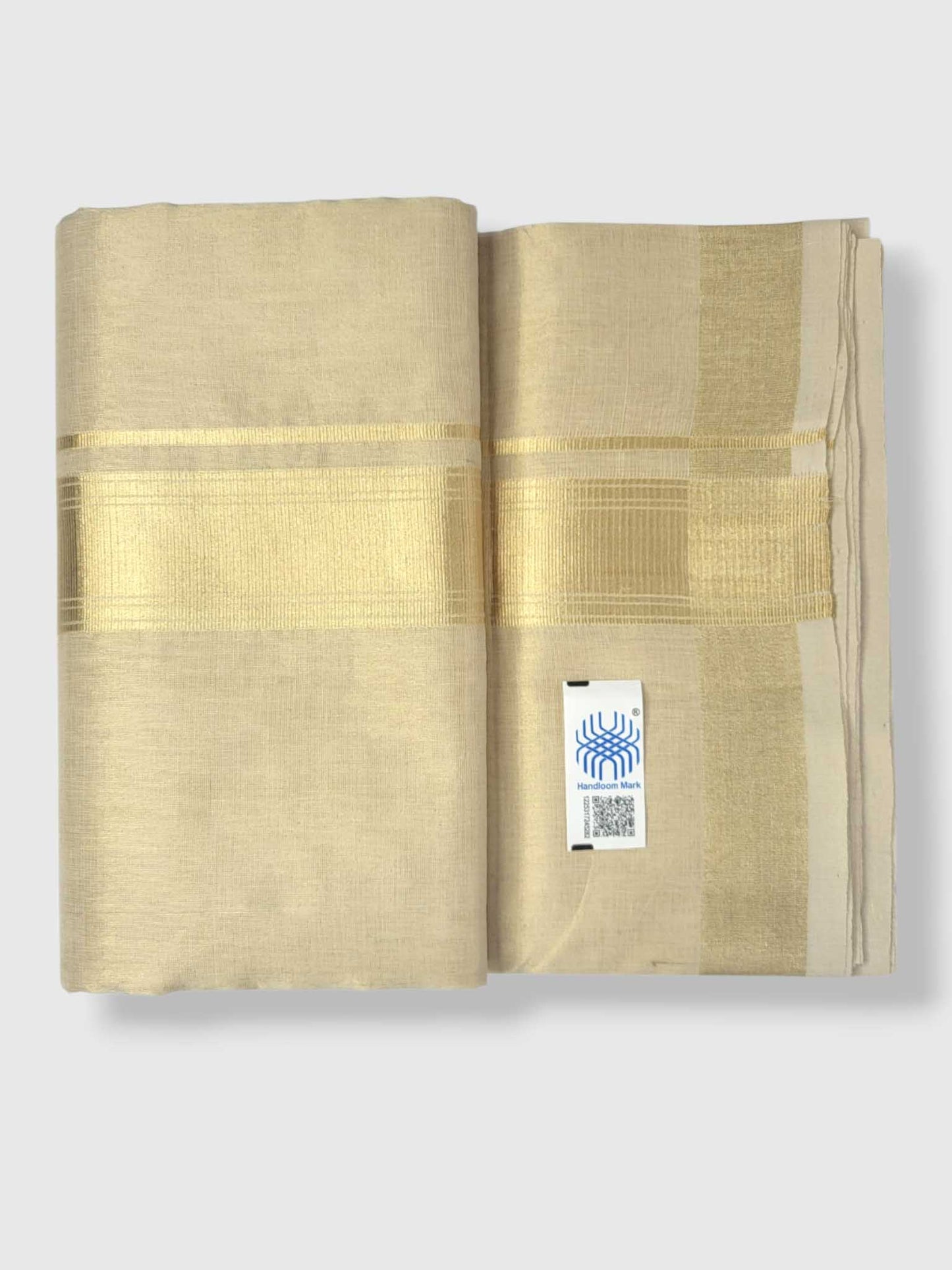 Original Balaramapuram Handloom Kasavu Mundu for Men