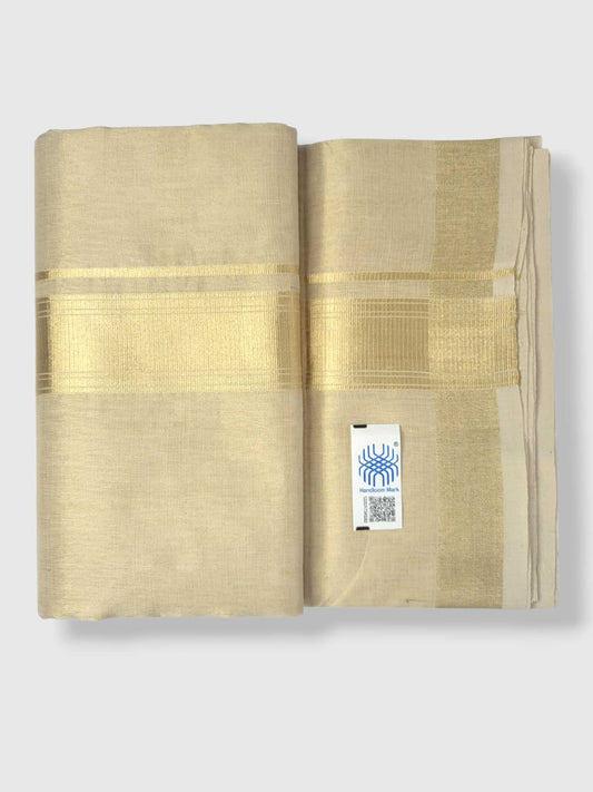 Original Balaramapuram Handloom Kasavu Mundu for Men