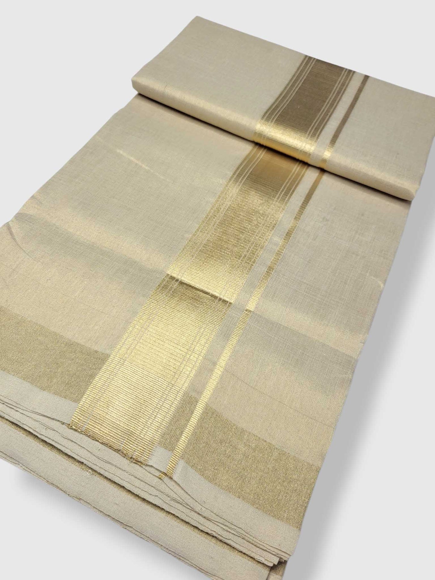 Original Balaramapuram Handloom Kasavu Mundu for Men