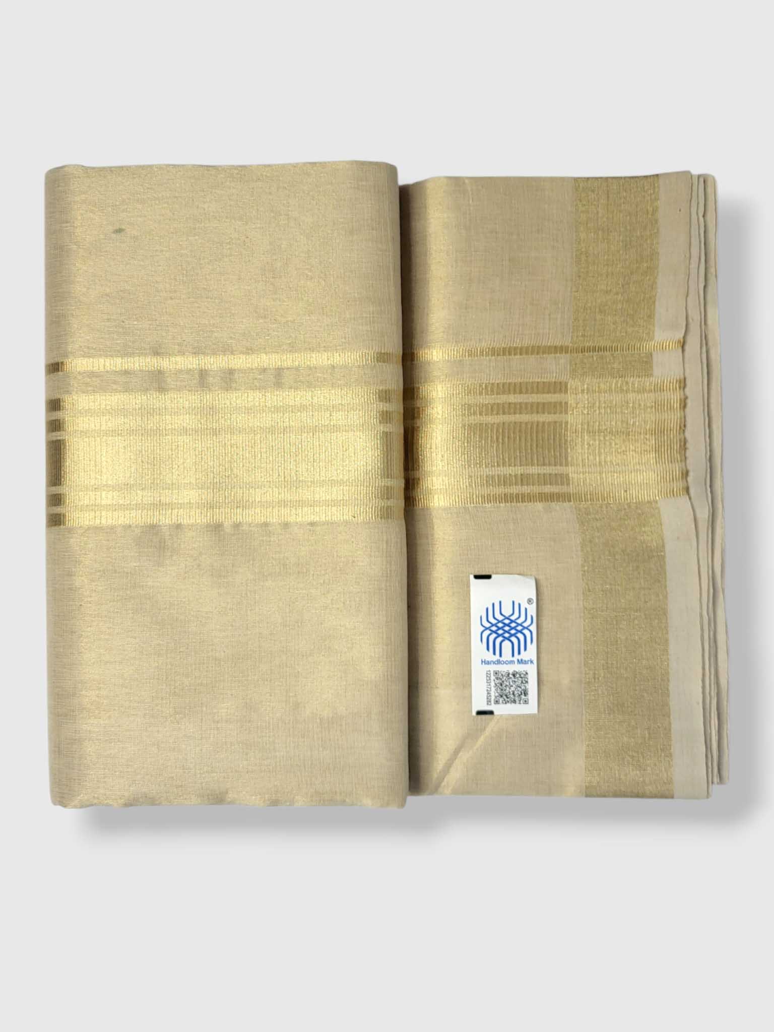 Original Balaramapuram Handloom Kasavu Mundu for Men