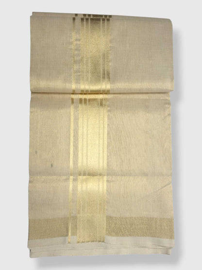 Original Balaramapuram Handloom Kasavu Mundu for Men