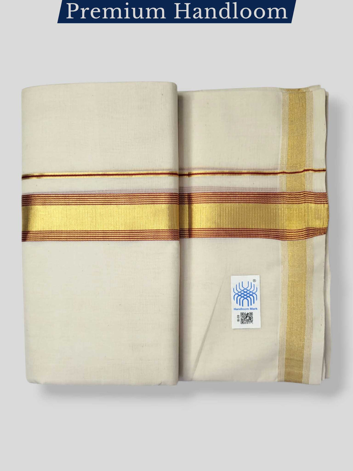 Original Balaramapuram Handloom Kasavu Mundu for Men