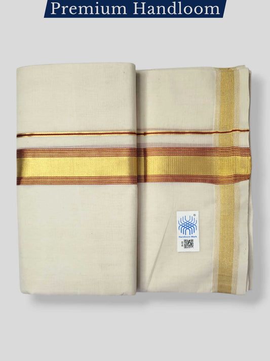 Original Balaramapuram Handloom Kasavu Mundu for Men