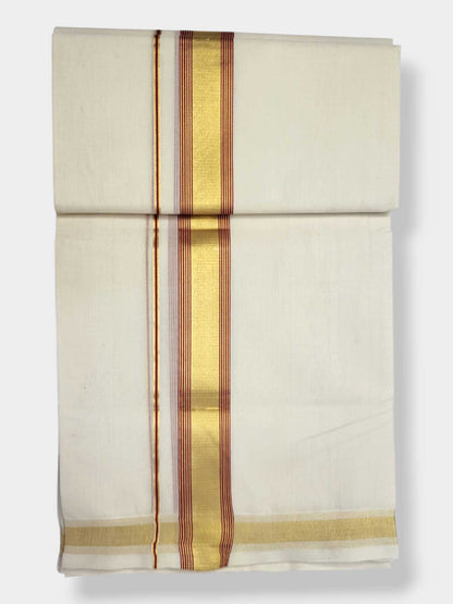 Original Balaramapuram Handloom Kasavu Mundu for Men