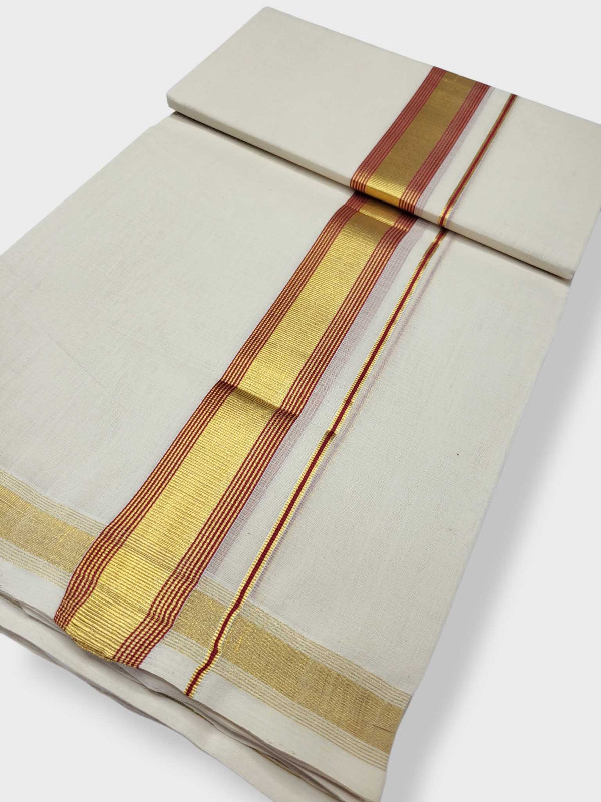Original Balaramapuram Handloom Kasavu Mundu for Men