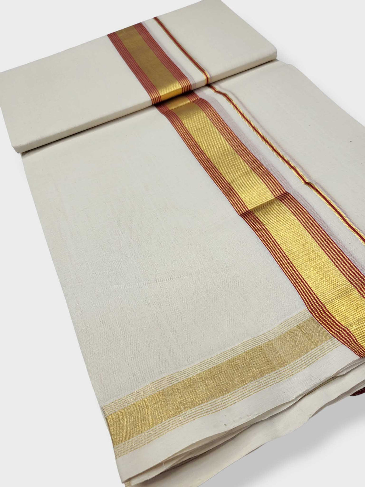 Original Balaramapuram Handloom Kasavu Mundu for Men