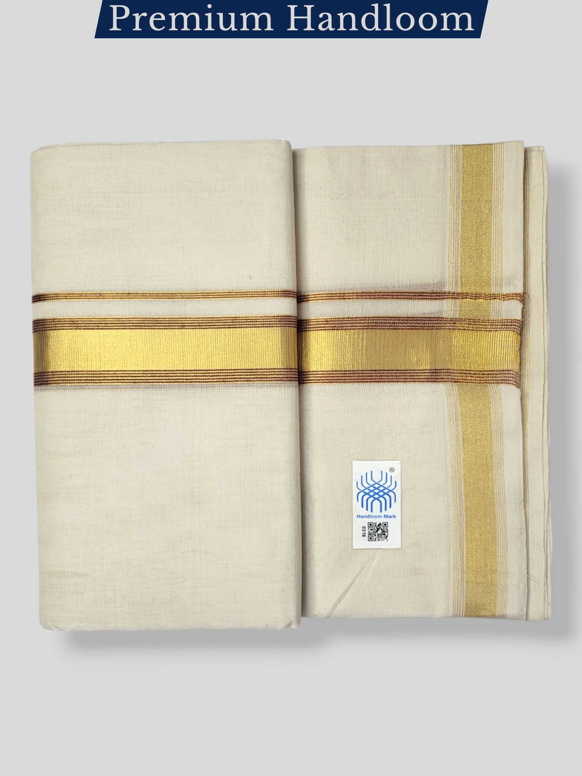 Original Balaramapuram Handloom Kasavu Mundu for Men