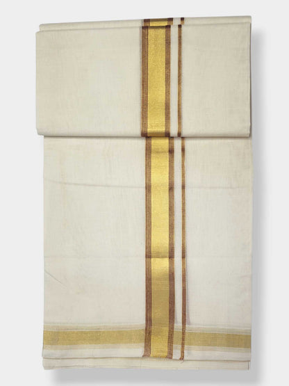 Original Balaramapuram Handloom Kasavu Mundu for Men