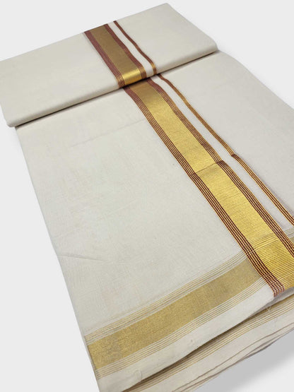 Original Balaramapuram Handloom Kasavu Mundu for Men