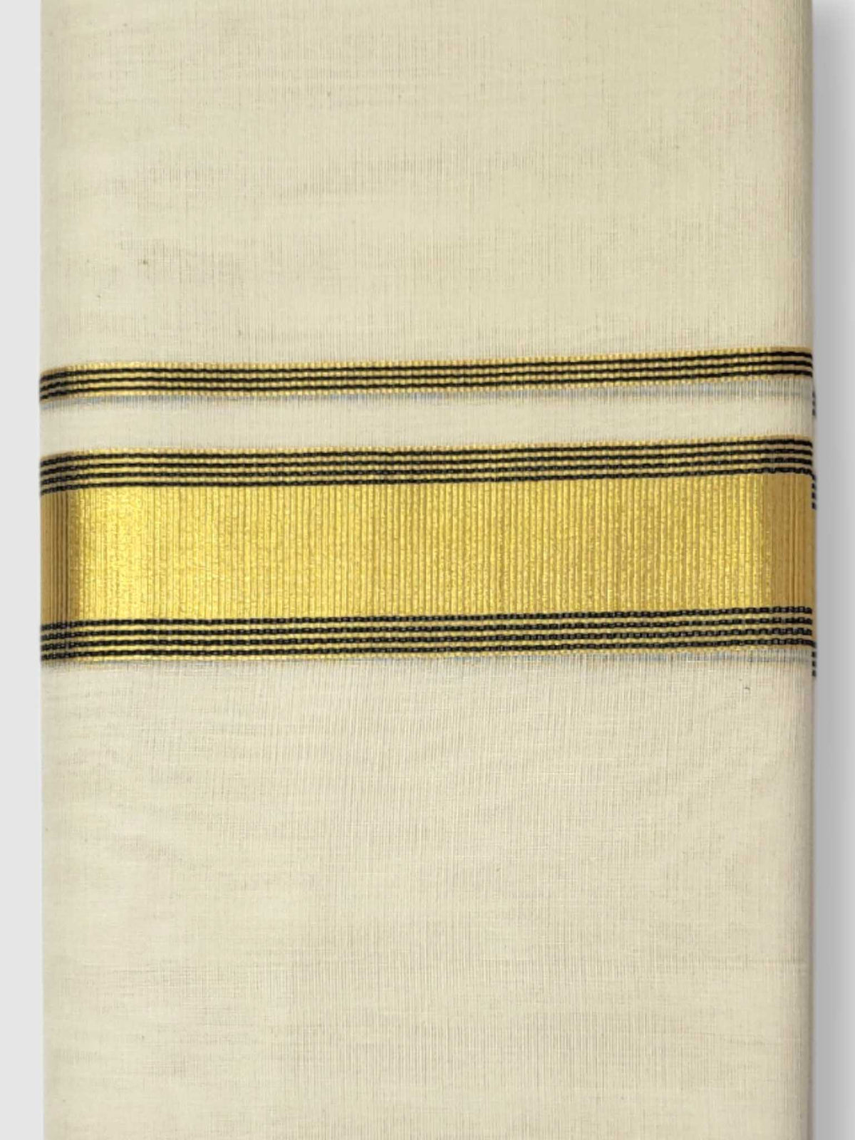 Original Balaramapuram Handloom Kasavu Mundu for Men