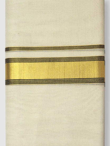 Original Balaramapuram Handloom Kasavu Mundu for Men