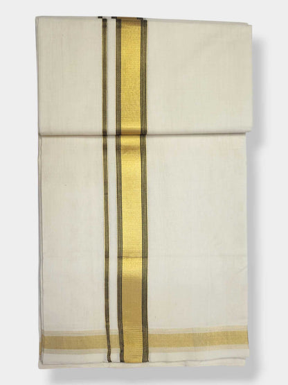Original Balaramapuram Handloom Kasavu Mundu for Men
