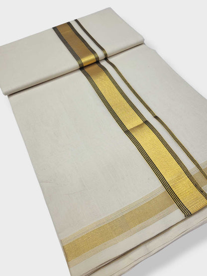 Original Balaramapuram Handloom Kasavu Mundu for Men
