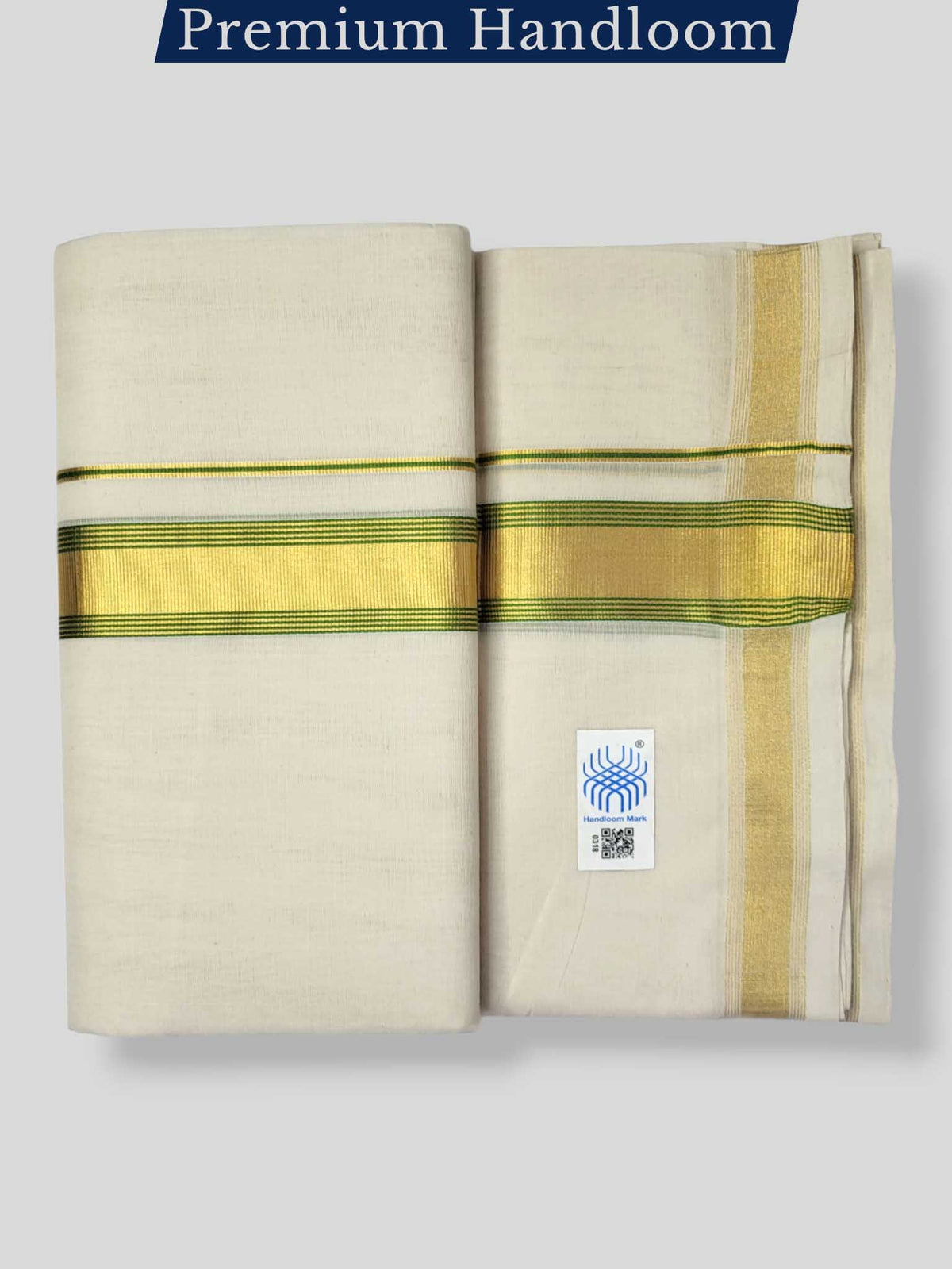 Original Balaramapuram Handloom Kasavu Mundu for Men
