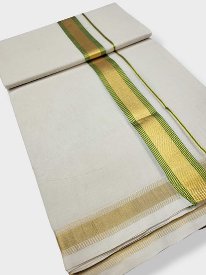 Original Balaramapuram Handloom Kasavu Mundu for Men