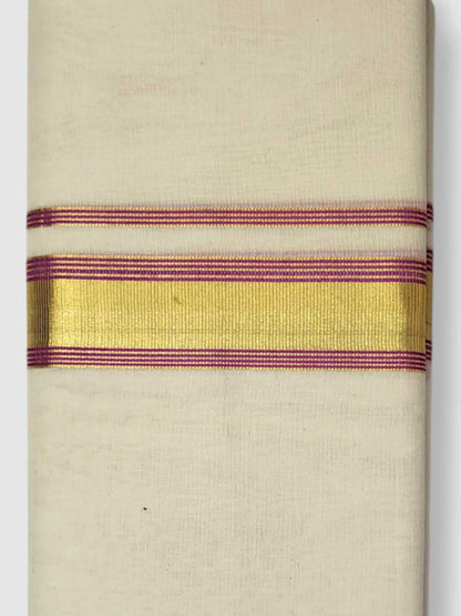 Original Balaramapuram Handloom Kasavu Mundu for Men