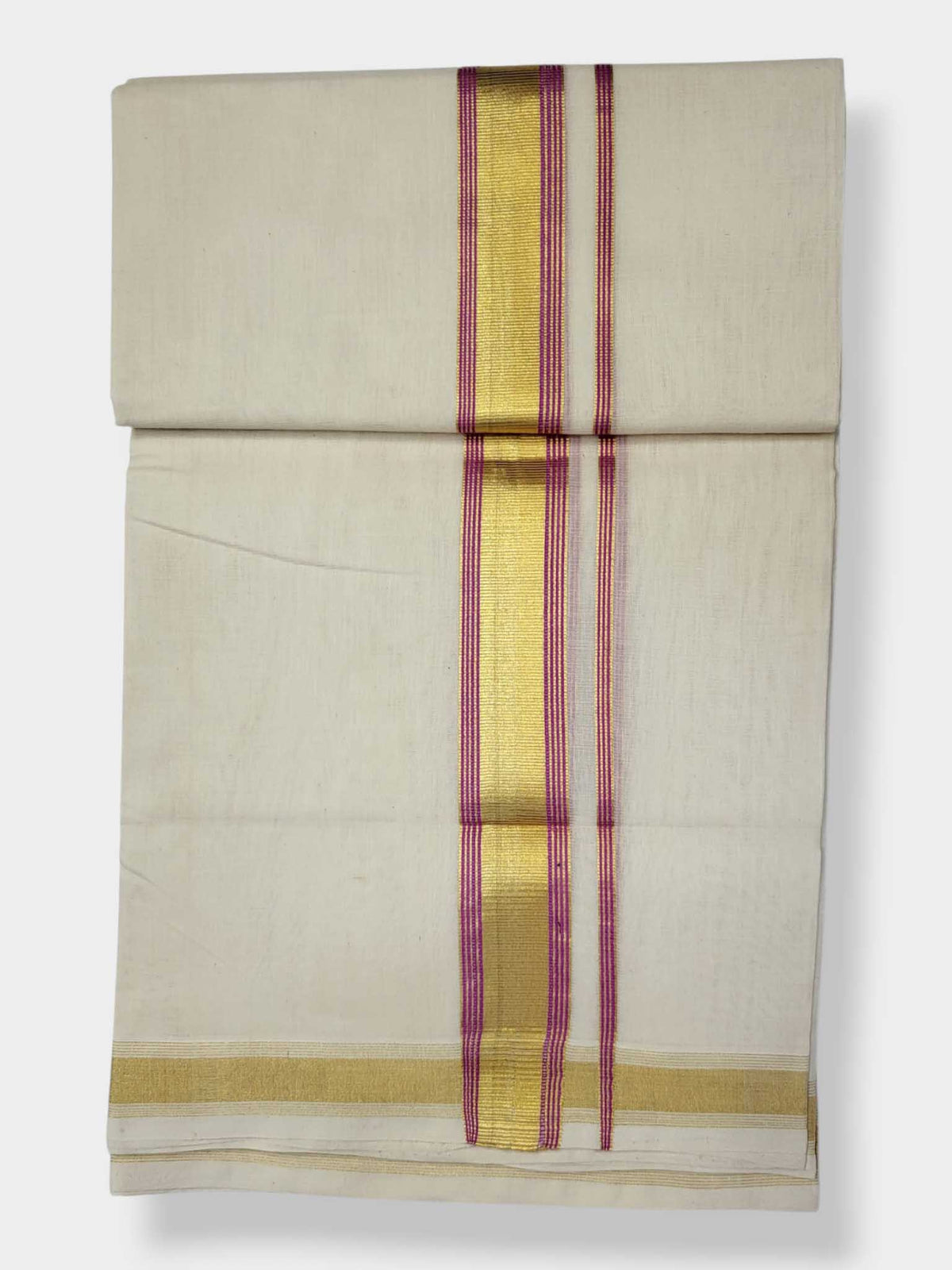 Original Balaramapuram Handloom Kasavu Mundu for Men