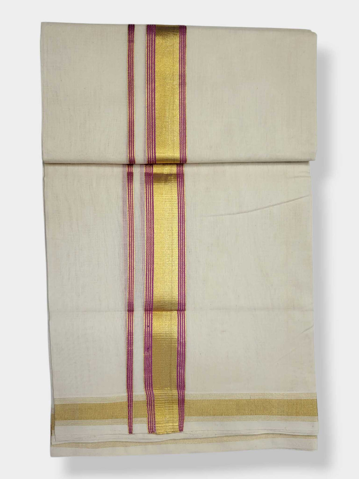 Original Balaramapuram Handloom Kasavu Mundu for Men