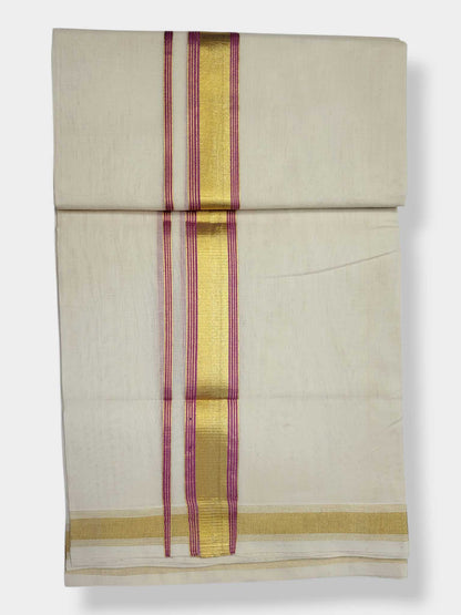 Original Balaramapuram Handloom Kasavu Mundu for Men