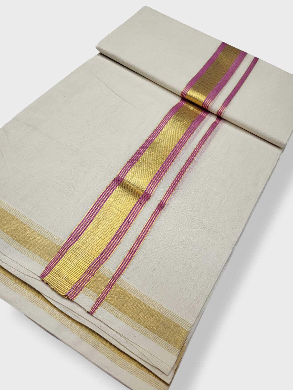 Original Balaramapuram Handloom Kasavu Mundu for Men