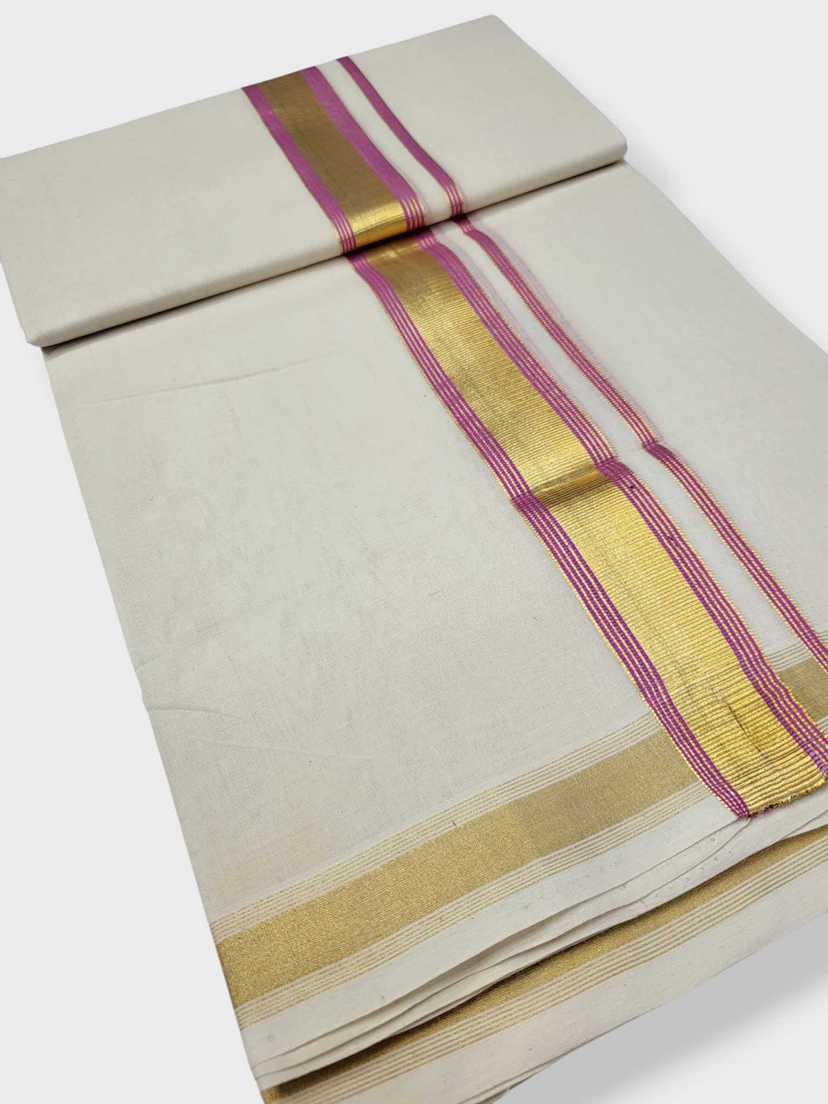 Original Balaramapuram Handloom Kasavu Mundu for Men